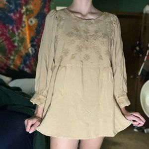 Solitaire tan shirt/mini dress